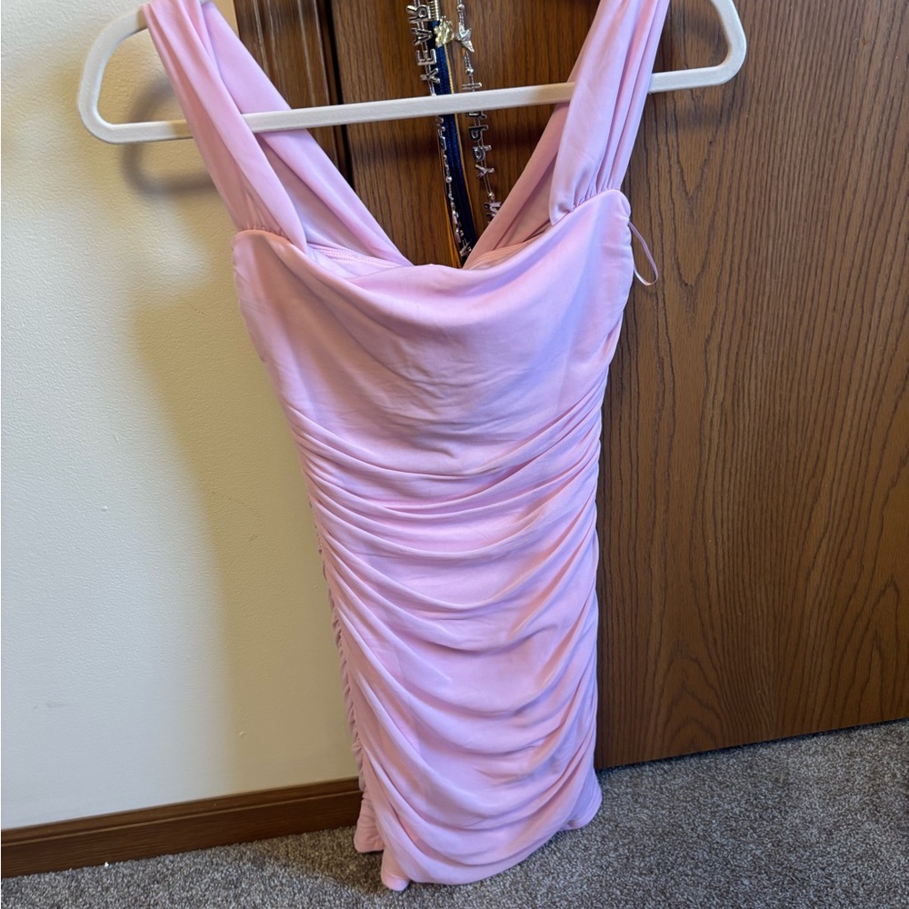 Hollister Pink Ruched Mini Dress